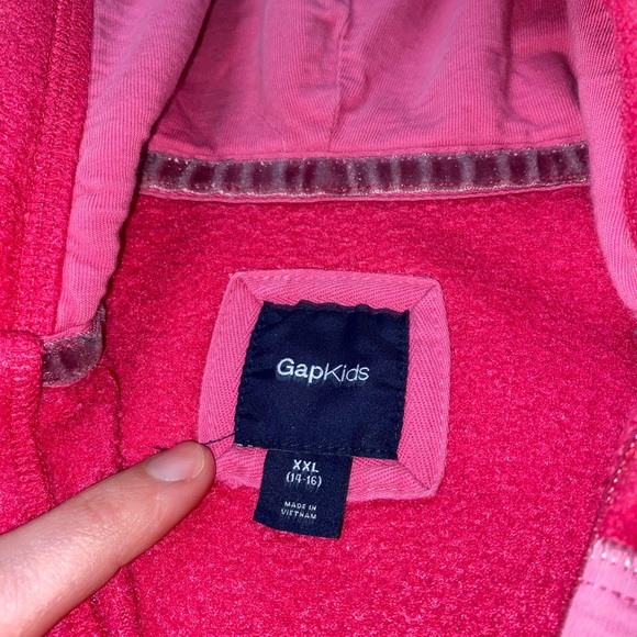2000s Hot Pink Embroidered GAP Zip Up Hoodie 💕 - Picture 4 of 6